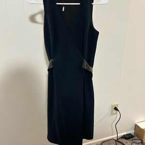 Anthropologie Black V-Neck Sheath Midi Dress